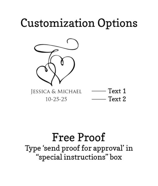 interlocking hearts customization option free proof