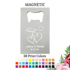 interlocking hearts silver credit card bottle opener