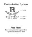 leaf monogram customization options free proof
