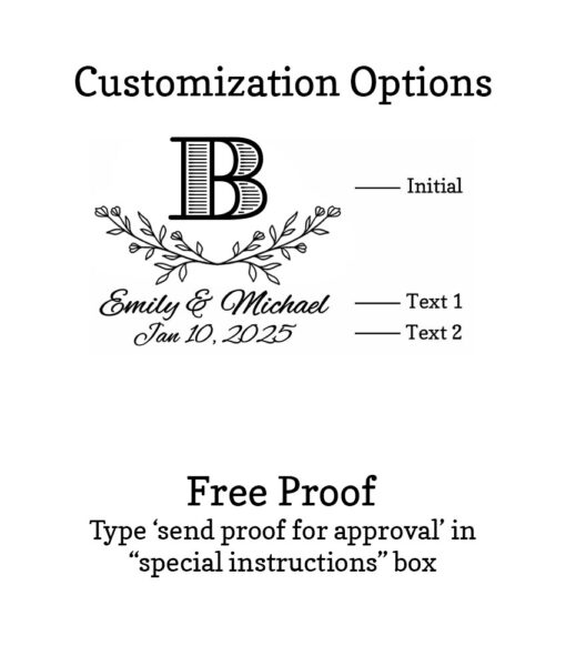 leaf monogram customization options free proof