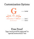 monogram scroll customization option free proof