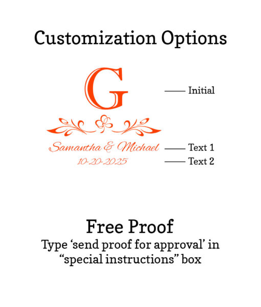 monogram scroll customization option free proof