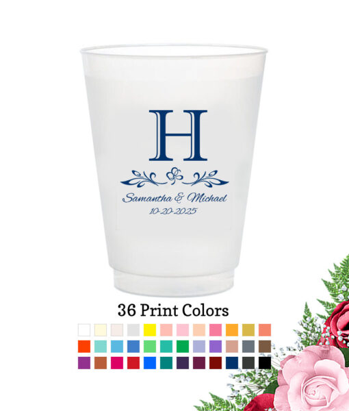 monogram scroll frost flex cup