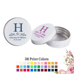 monogram scroll personalized mint tins
