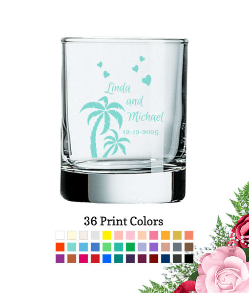 palm tree votive shot glass