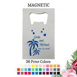 palm trees silver credit card bottle opener