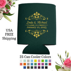 scroll wedding can cooler favors