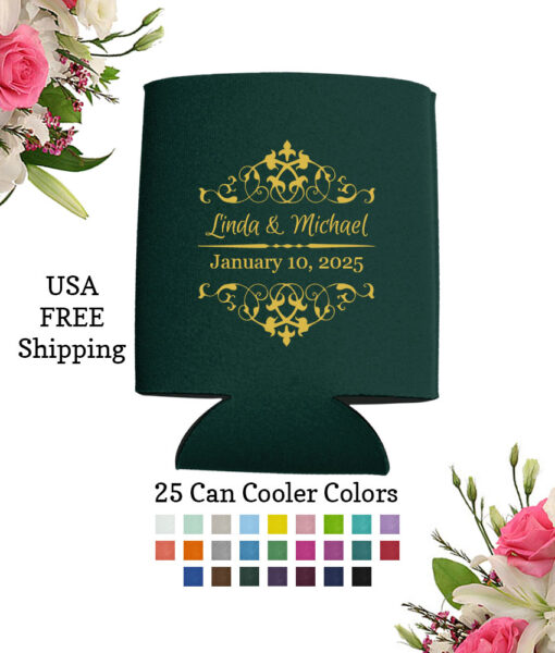 scroll wedding can cooler favors