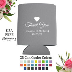 thank you wedding can cooler favors
