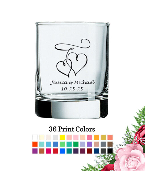 votive shot glass interlocking hearts