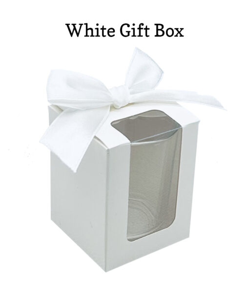 votive shot glass white gift box
