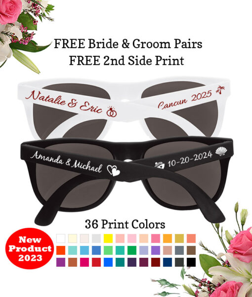 wedding sunglasses black white frame colors