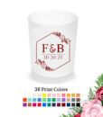 2 initial monogram floral box frosted votive shot glass