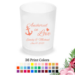 anchored in love frosted votive shot glass