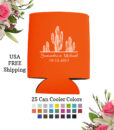 cactus wedding can coolers