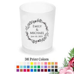 floral wreath frosted votive shot glass