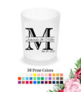 initial monogram frosted votive shot glass