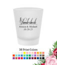 last name script frosted shot glass