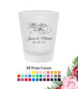 mr mrs script frosted shot glass