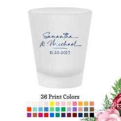 names signature frosted shot glass