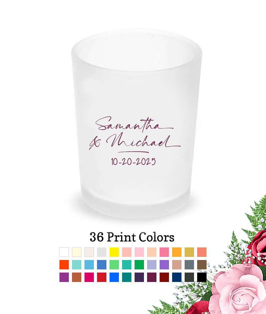 Personalized Frosted Votive Shot Glass With Tealight Names Signature
