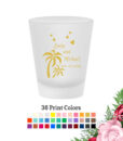 palm tree frosted shot glass