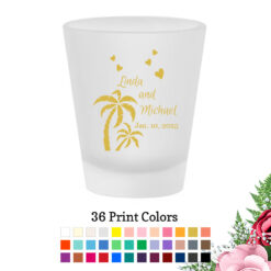 palm tree frosted shot glass