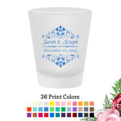scroll frosted shot glass