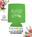 tropical leaves wedding can cooler