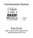celebrate the grad customization options