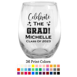 Celebrate The Grad wine glasses