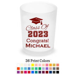 class of 20xx frosted votive shot glass