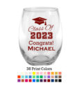 class of xyz graduation wine glass