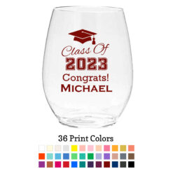 class of 20xx plastic wine glass