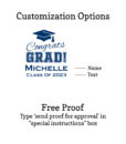 congrats grad customization options