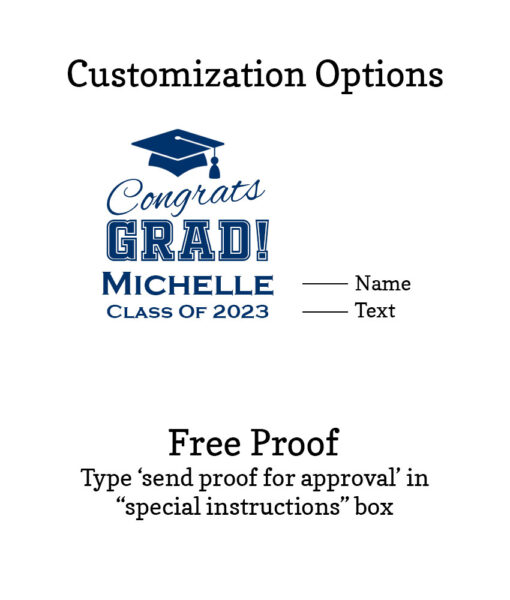 congrats grad customization options