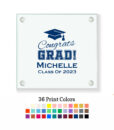 congrats grad glass custom coaster