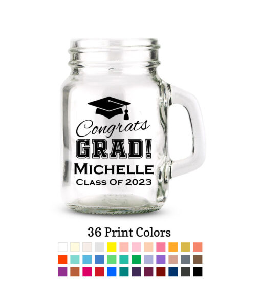 congrats grad small mason jar