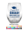 congrats grad wine glass