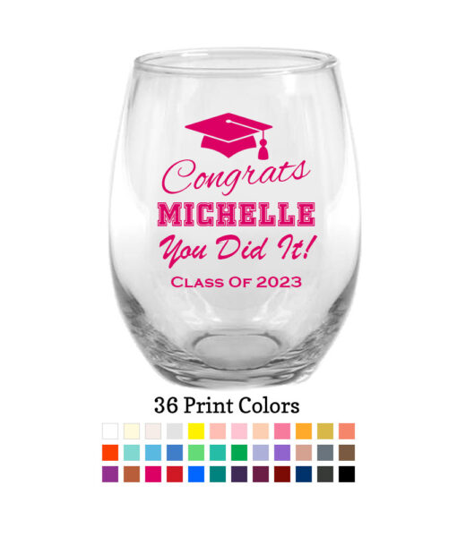 congrats you did it wine glasses