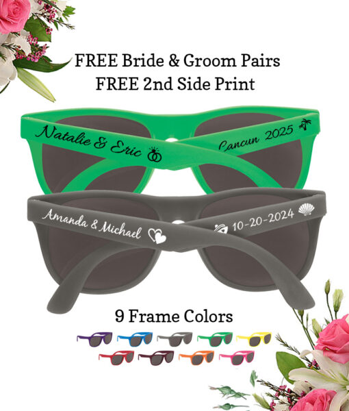 wedding sunglasses solid colored frame