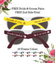 wedding sunglasses white front colored arms