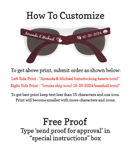 white front colored arms sunglasses - how to customize