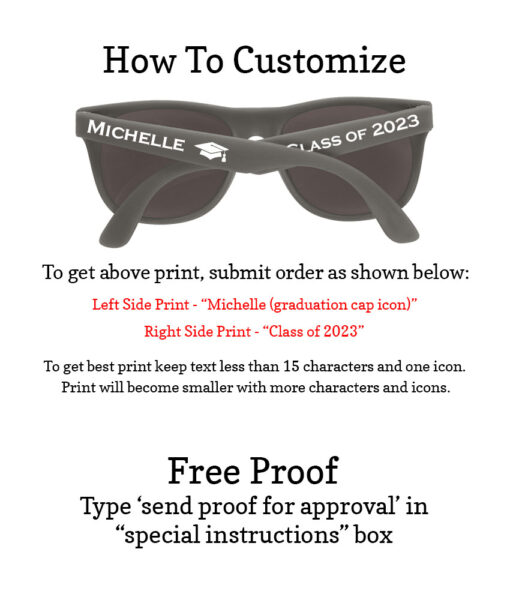 graduation sunglasses solid colors - how to customize