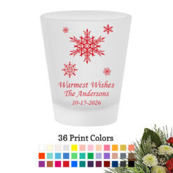 snowflakes christmas holiday personalized frosted shot glass