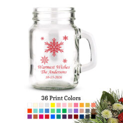 snowflakes christmas holiday personalized mason jars