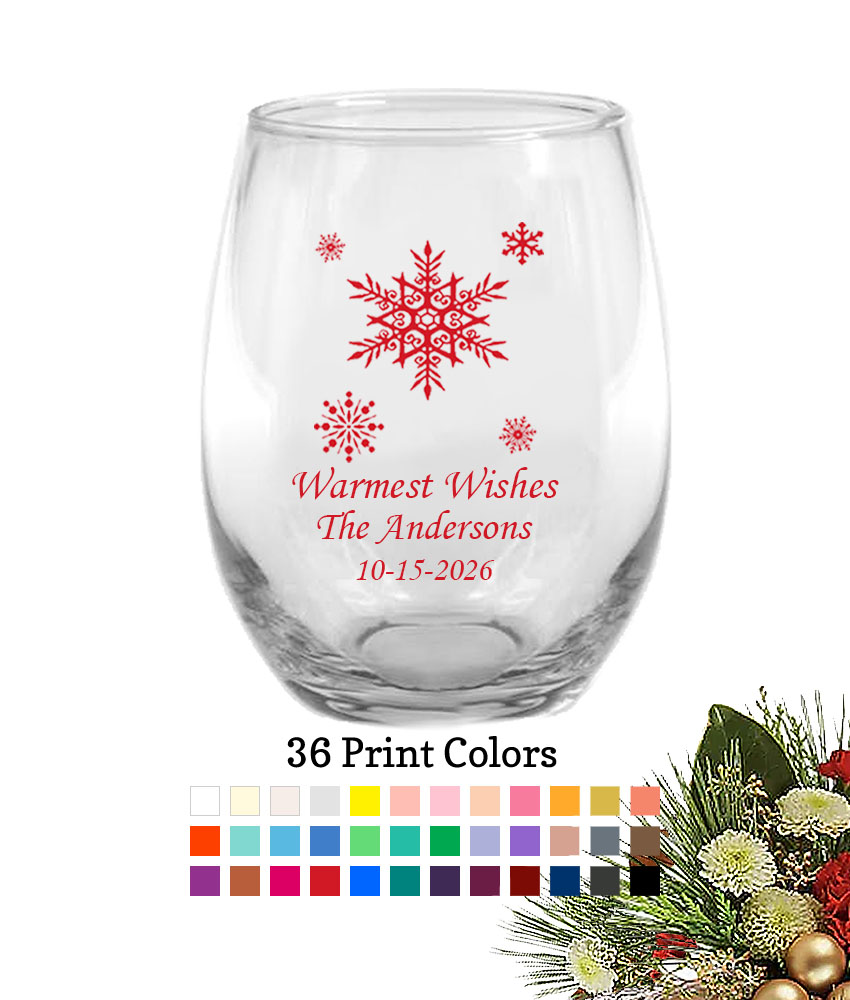 snowflakes christmas holiday personalized wine glasses snowflakes christmas holiday personalized wine glasses