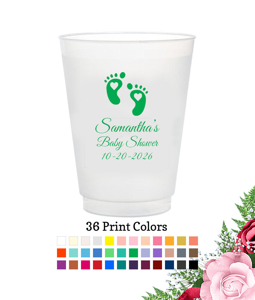 baby feet frosted flex cup
