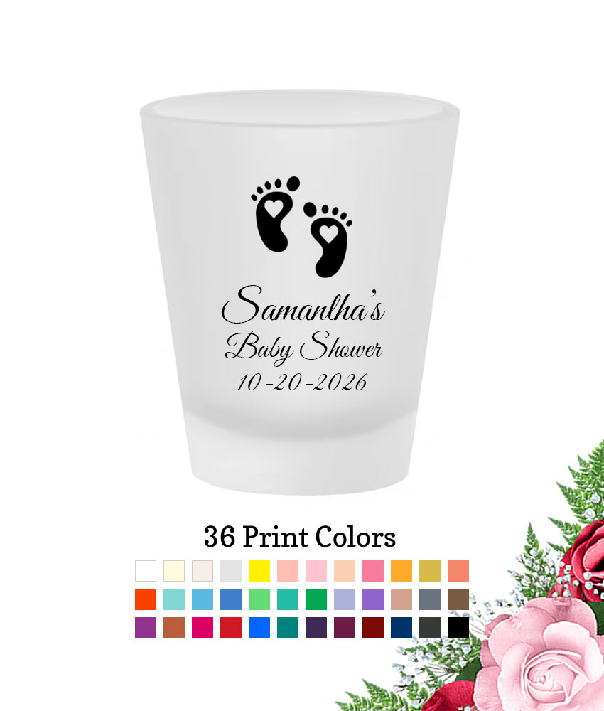 baby feet frosted shot glass