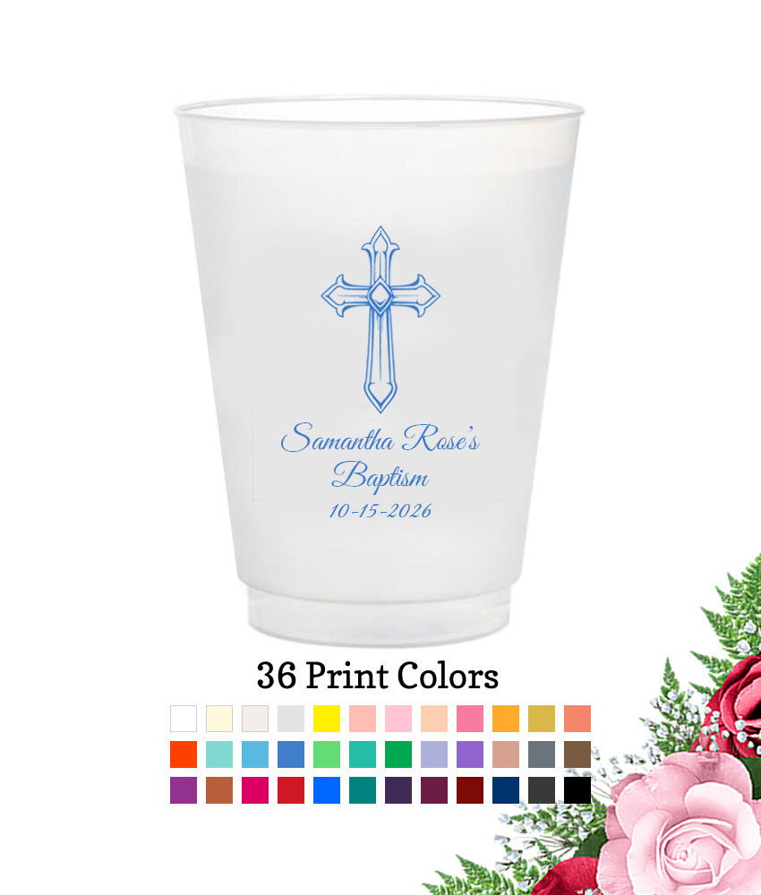 cross outline frosted flex cup cross outline frosted flex cup